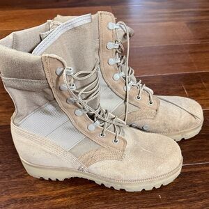 Tan Suede Tactical Lace-Up Boots